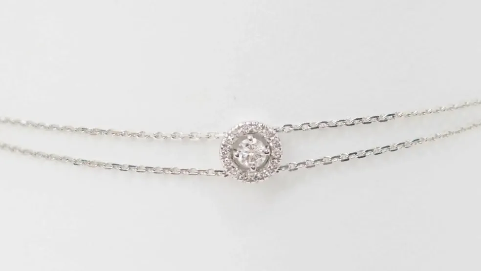 Bracelet souple or gris diamants