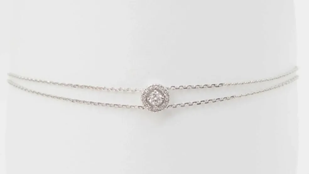 Bracelet souple or gris diamants