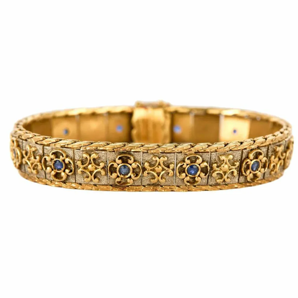 Bracelet souple or jaune et blanc