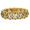 Bracelet souple or jaune, saphirs et diamants