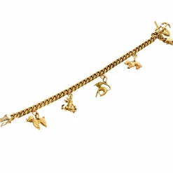Bracelet souple or jaune et charms