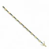 Bracelet souple or jaune, saphirs et croisillons