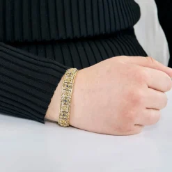Bracelet souple or jaune et blanc