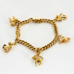 Bracelet souple or jaune et charms