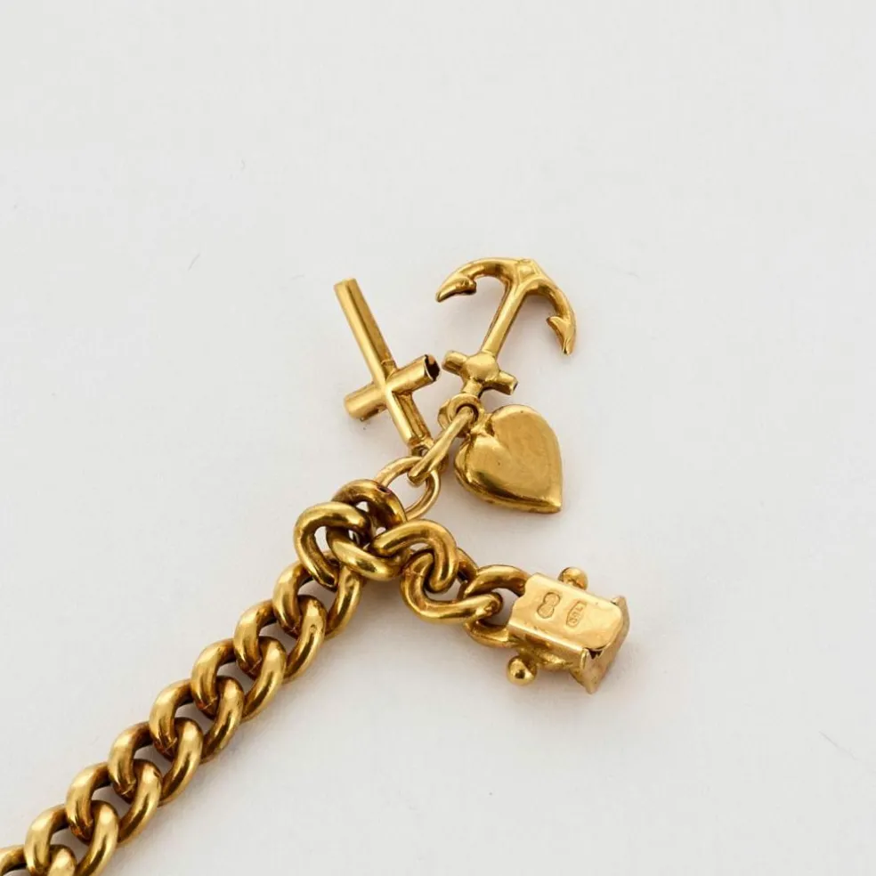 Bracelet souple or jaune et charms
