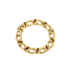 Bracelet style gourmette Or jaune Diamants