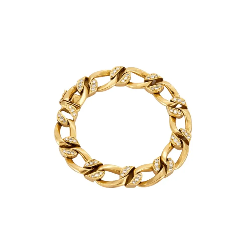 Bracelet style gourmette Or jaune Diamants