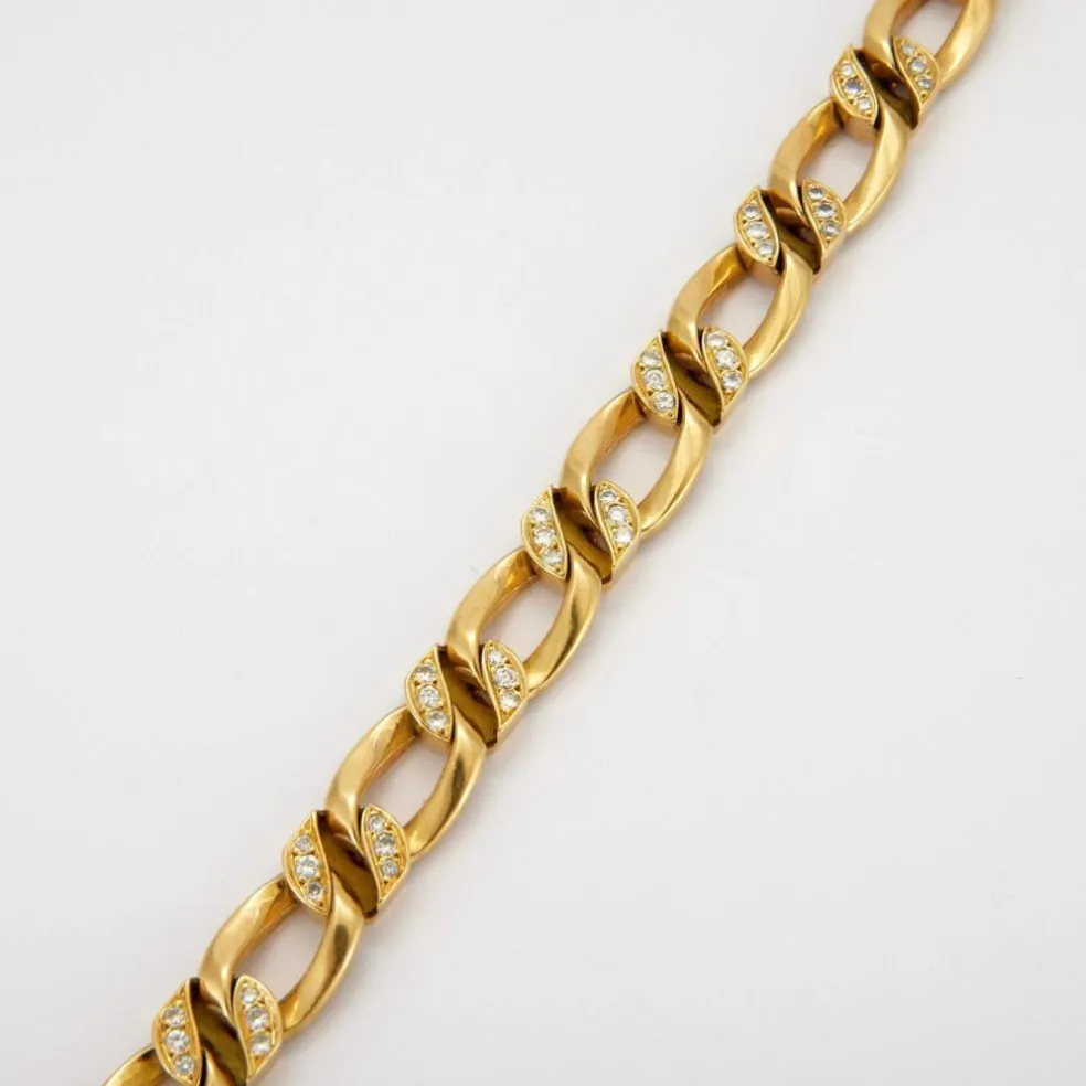 Bracelet style gourmette Or jaune Diamants