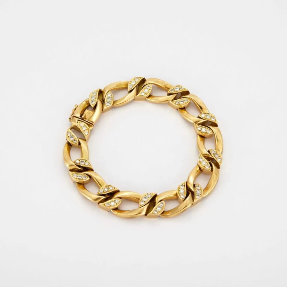 Bracelet style gourmette Or jaune Diamants