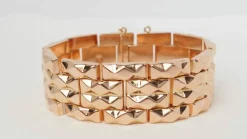 Bracelet tank années 1940 vintage en or rose