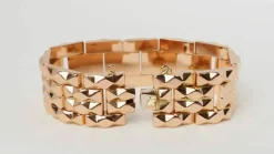 Bracelet tank années 1940 vintage en or rose