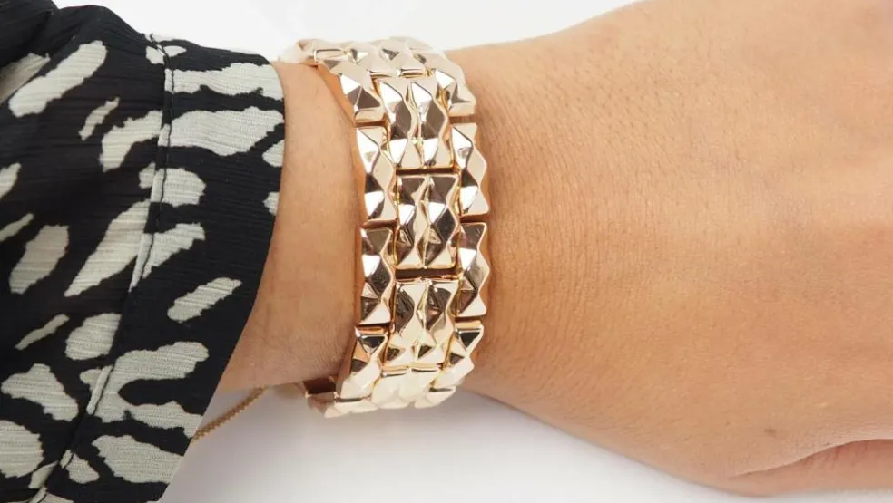 Bracelet tank années 1940 vintage en or rose
