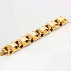 Bracelet Tank bicolore, or jaune