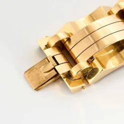 Bracelet Tank bicolore, or jaune