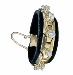 Bracelet Tank en or jaune sertie de 4,40 carats de diamants