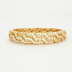 Bracelet tank or jaune diamants