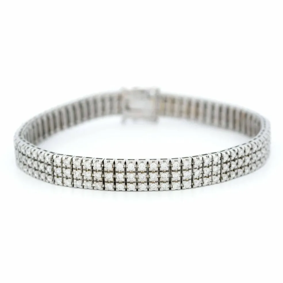 Bracelet tennis à 3 rangs de diamants