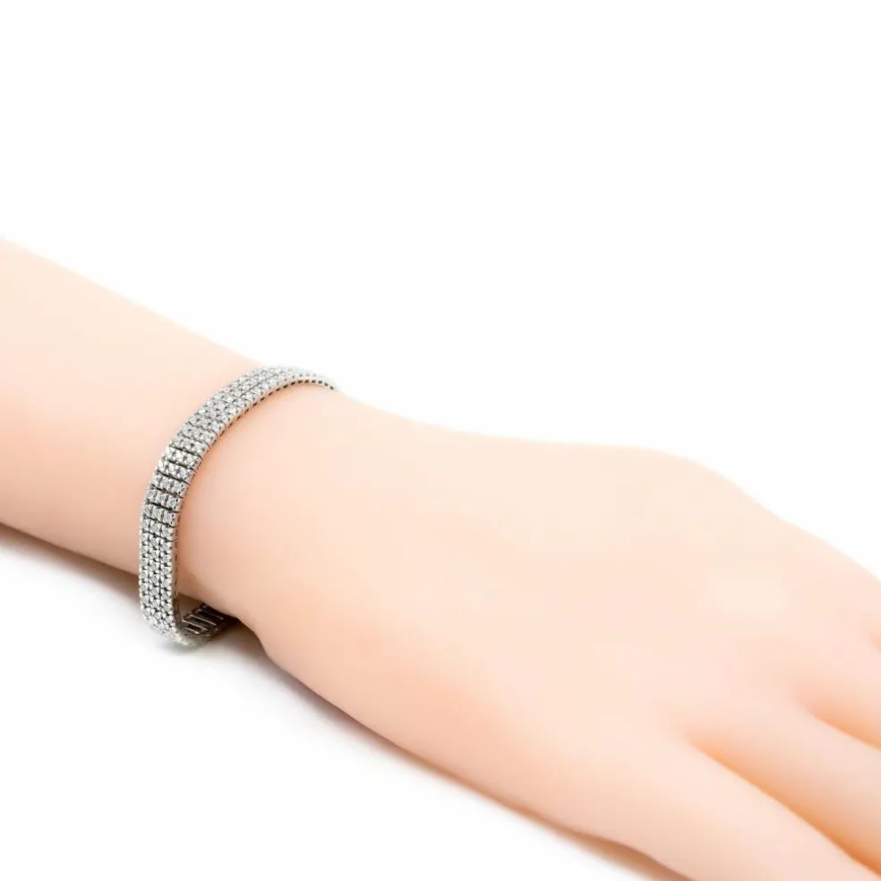 Bracelet tennis à 3 rangs de diamants