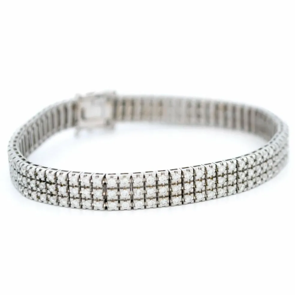 Bracelet tennis à 3 rangs de diamants