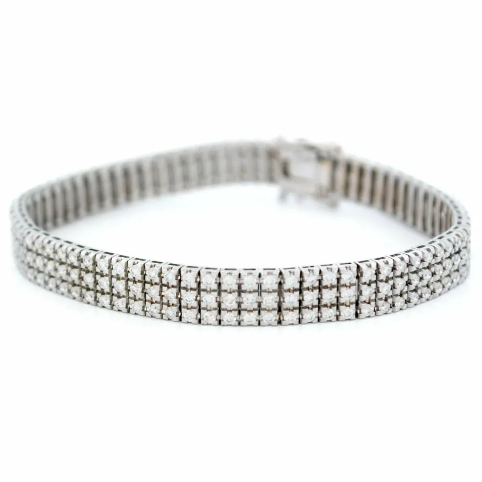 Bracelet tennis à 3 rangs de diamants