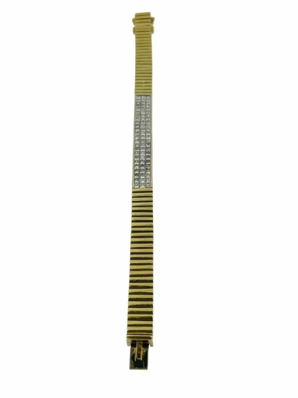 Bracelet Tennis certifié HRD en or jaune et blanc avec diamants