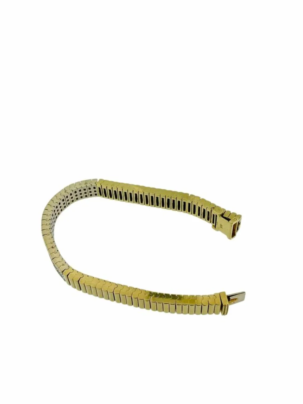 Bracelet Tennis certifié HRD en or jaune et blanc avec diamants
