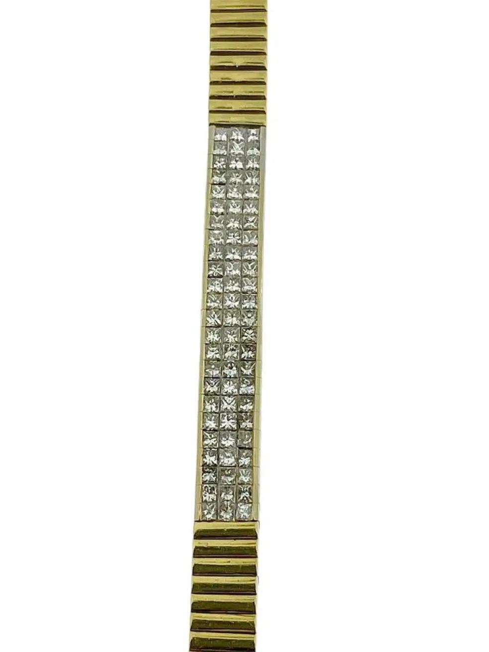 Bracelet Tennis certifié HRD en or jaune et blanc avec diamants