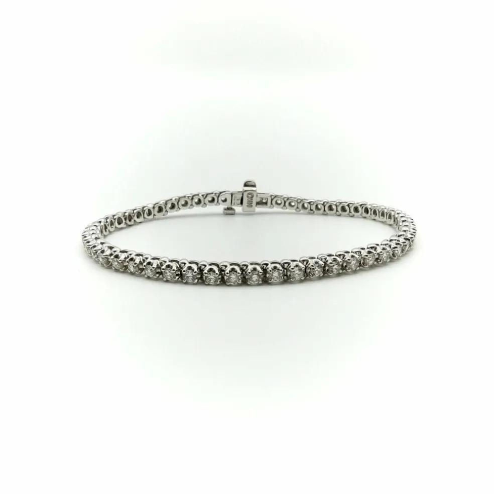 Bracelet tennis diamants or blanc
