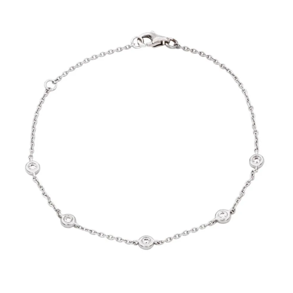 Bracelet Tennis Diamants 0.11ct Or Blanc