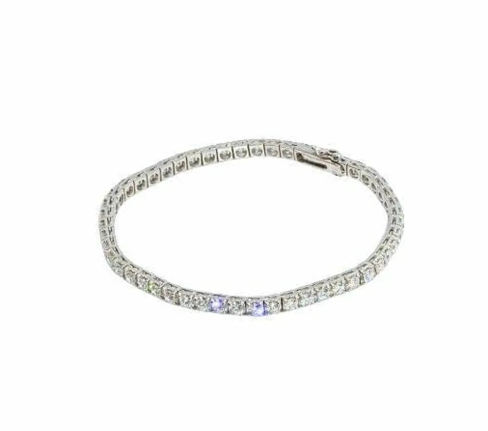 Bracelet Tennis Diamants Or Blanc
