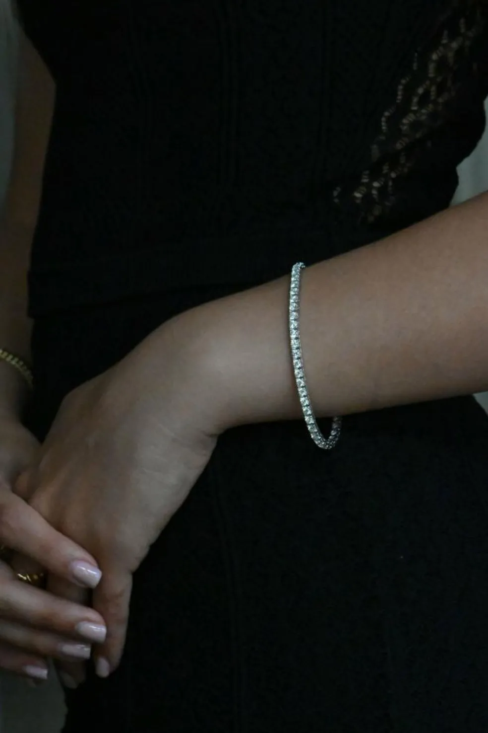 Bracelet Tennis Diamants Or Blanc