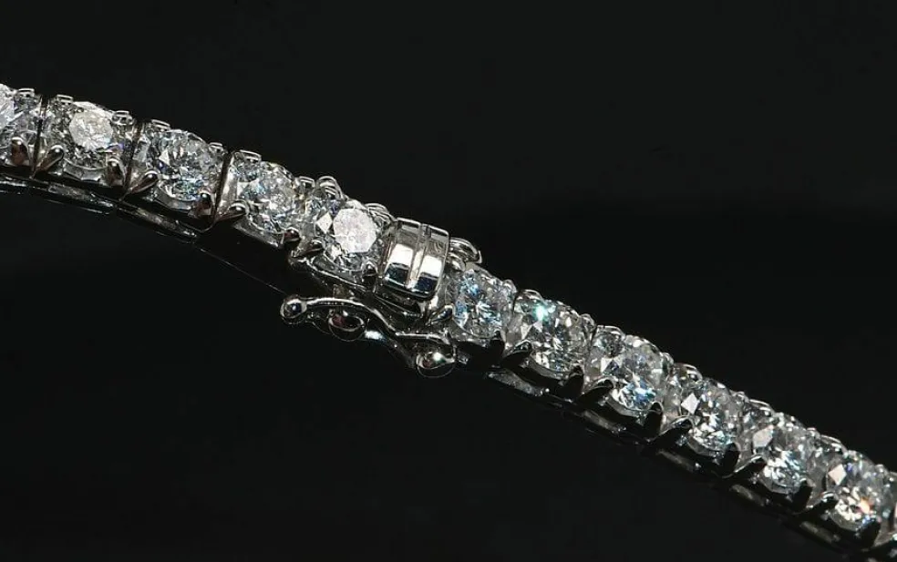 Bracelet Tennis Diamants Or Blanc