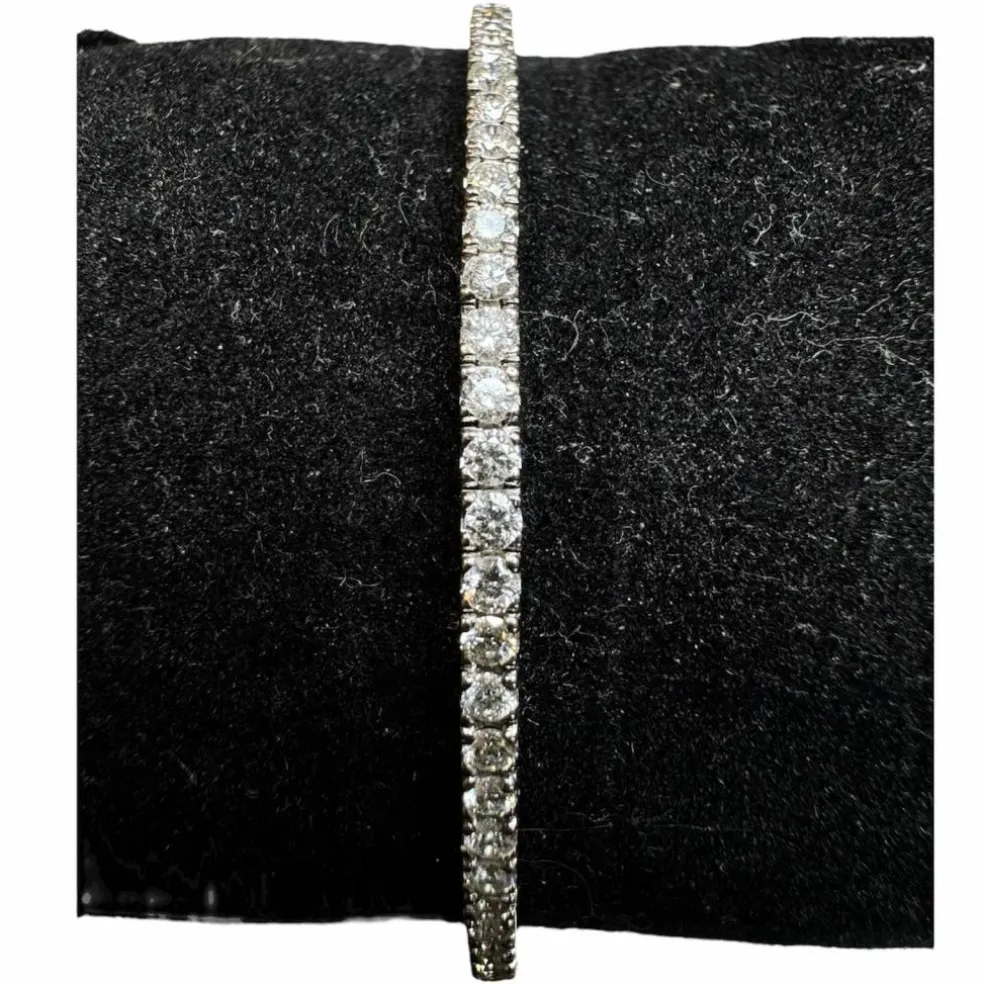 Bracelet Tennis Diamants 3.4ct – Or blanc 18K – 8.8g