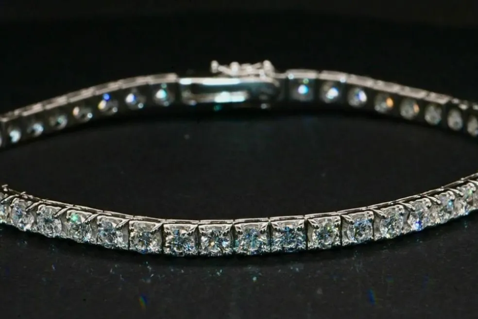 Bracelet Tennis Diamants Or Blanc