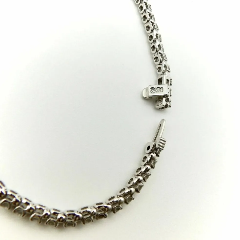 Bracelet tennis diamants or blanc