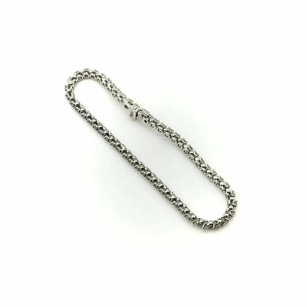 Bracelet tennis diamants or blanc
