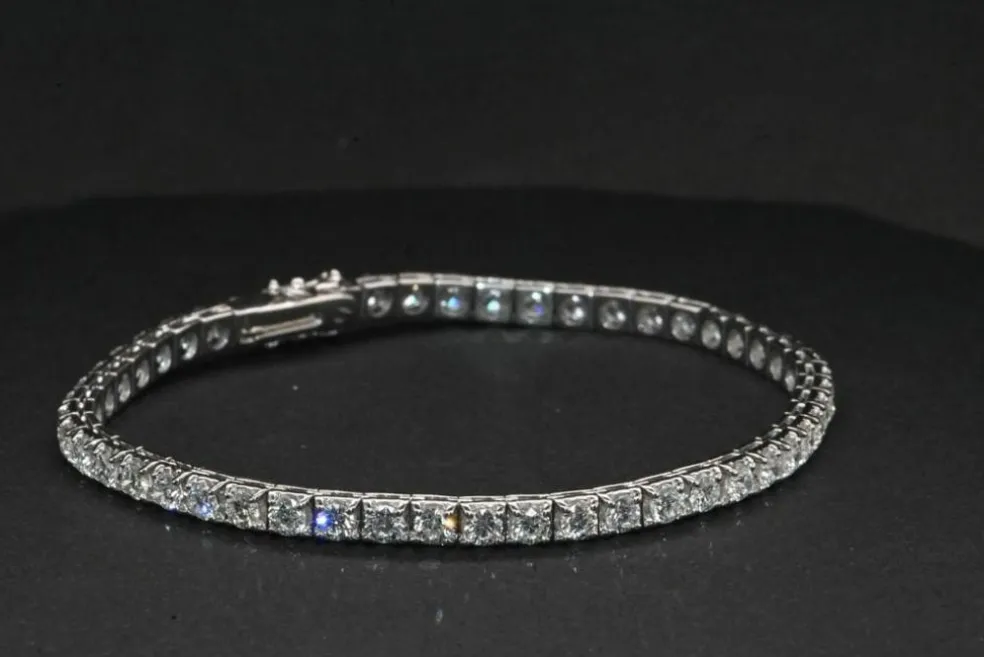 Bracelet Tennis Diamants Or Blanc