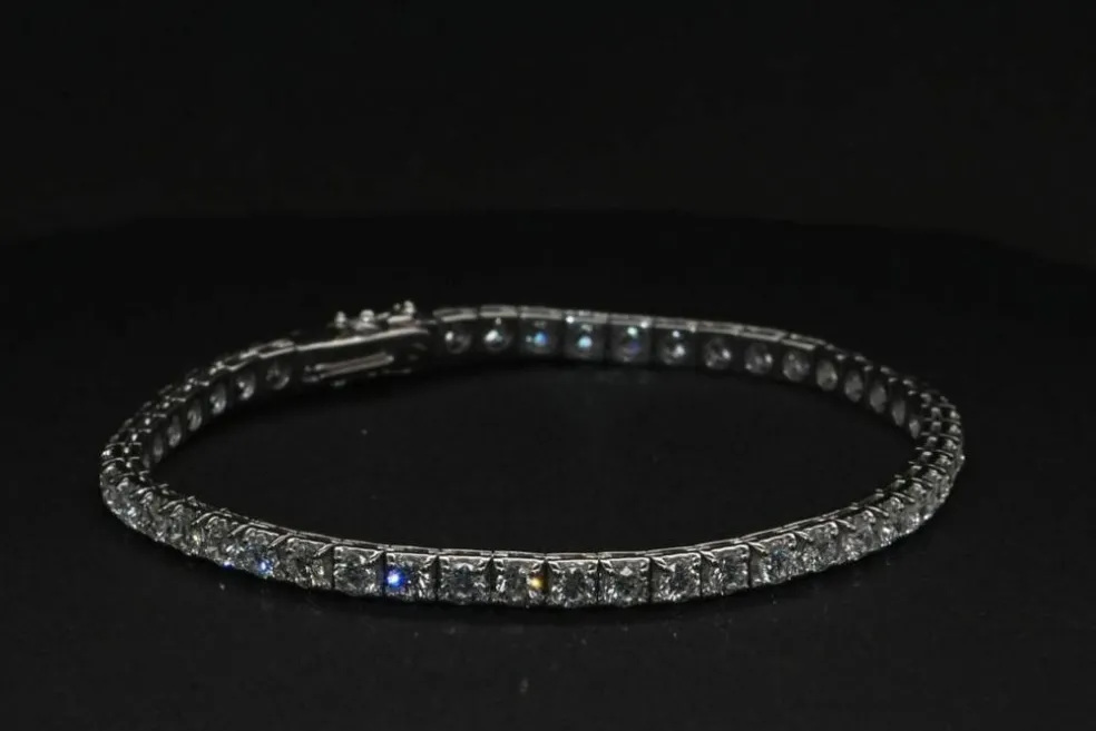 Bracelet Tennis Diamants Or Blanc