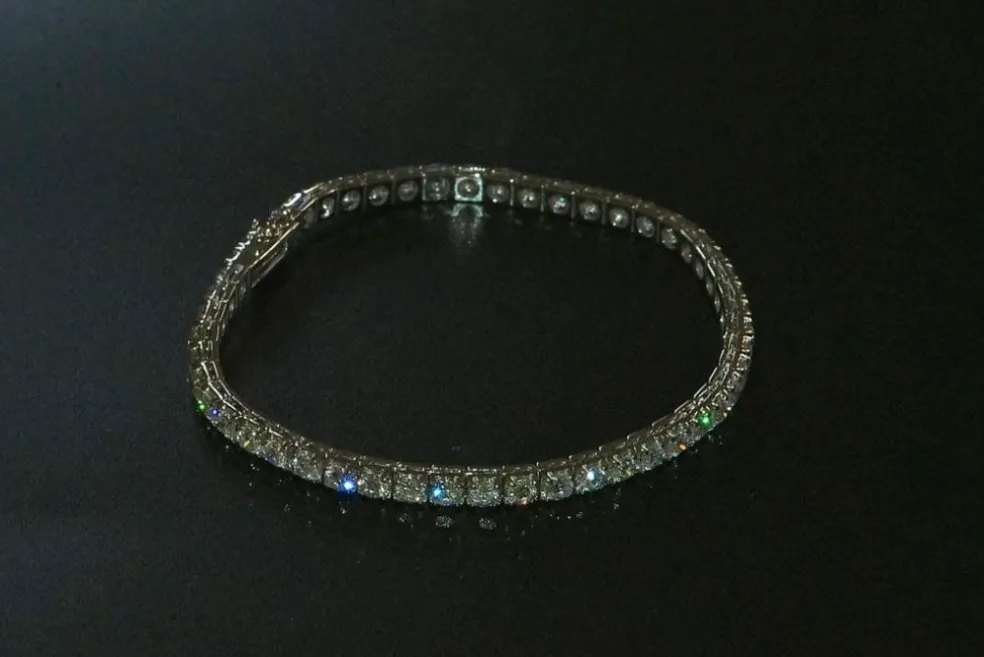Bracelet Tennis Diamants Or Blanc