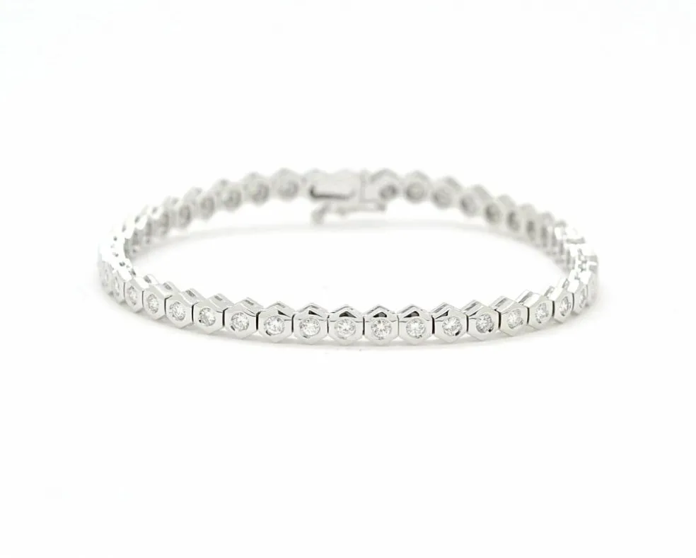 Bracelet tennis en or blanc 2,30 ct