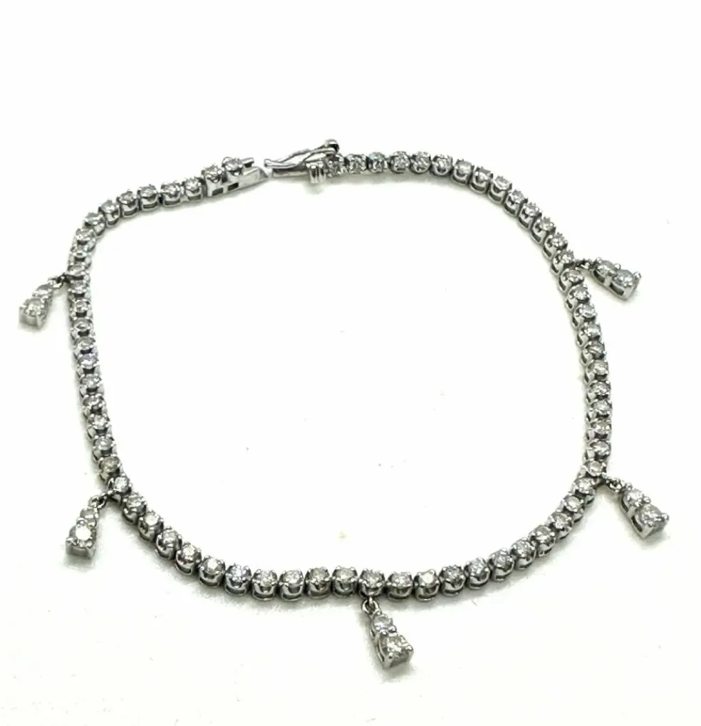 Bracelet tennis en or blanc ct. 1,66 au total