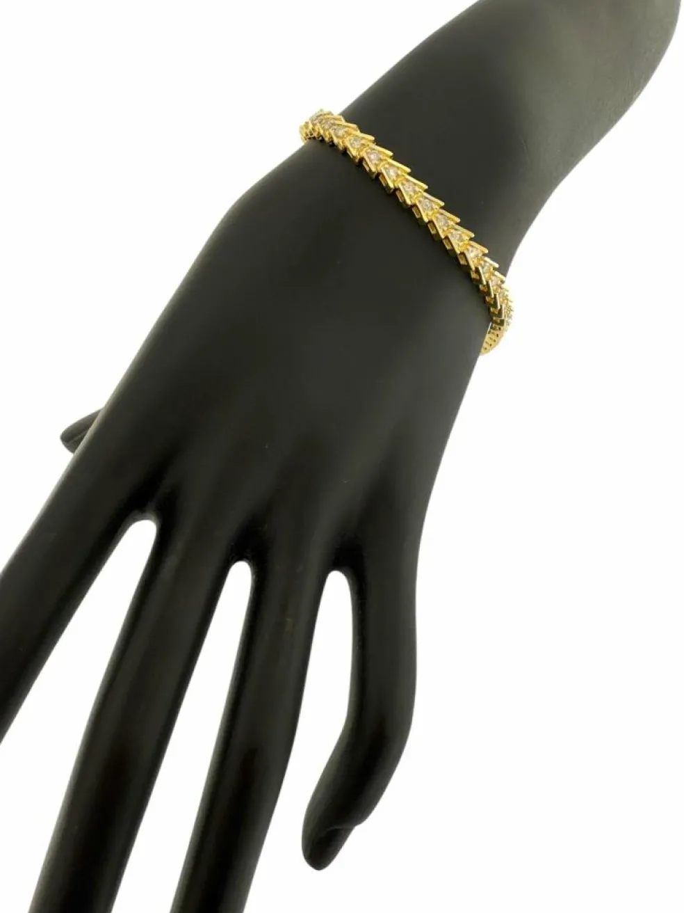 Bracelet tennis en or jaune certifié HRD avec diamants naturel
