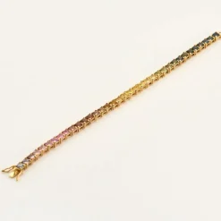 Bracelet Tennis en or jaune et saphirs