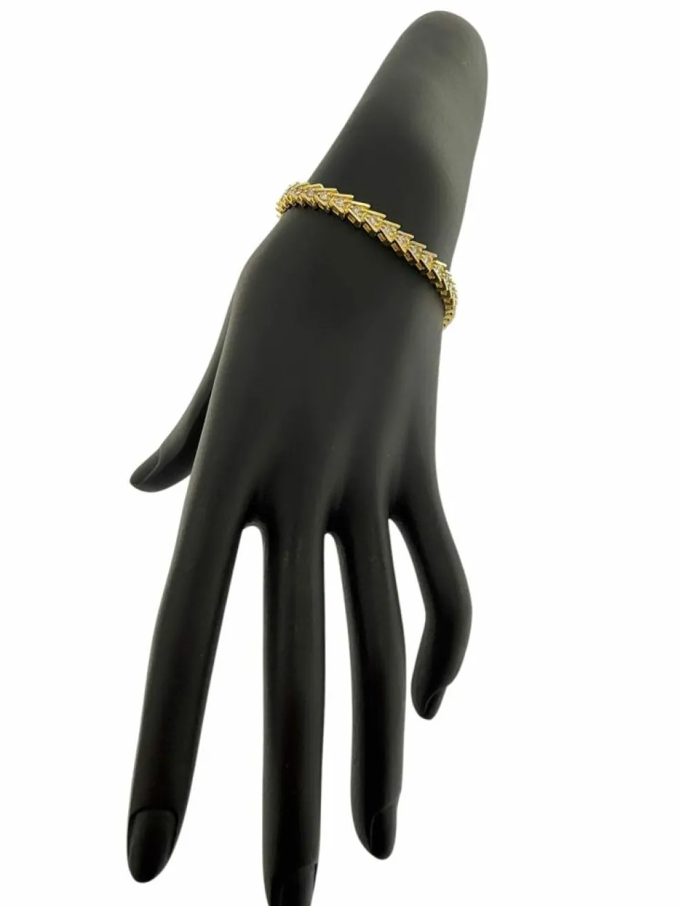 Bracelet tennis en or jaune certifié HRD avec diamants naturel