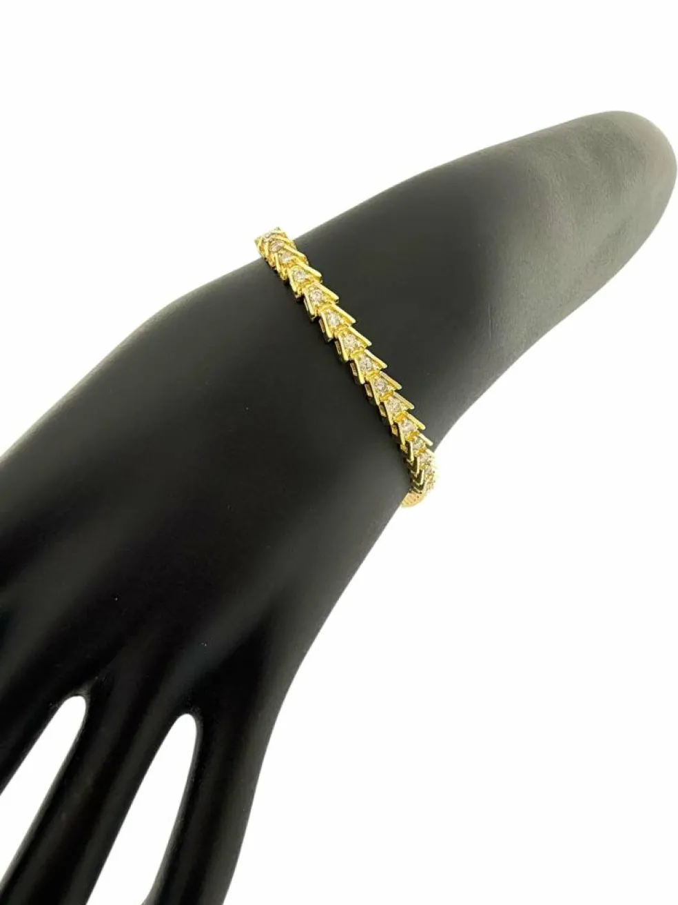 Bracelet tennis en or jaune certifié HRD avec diamants naturel
