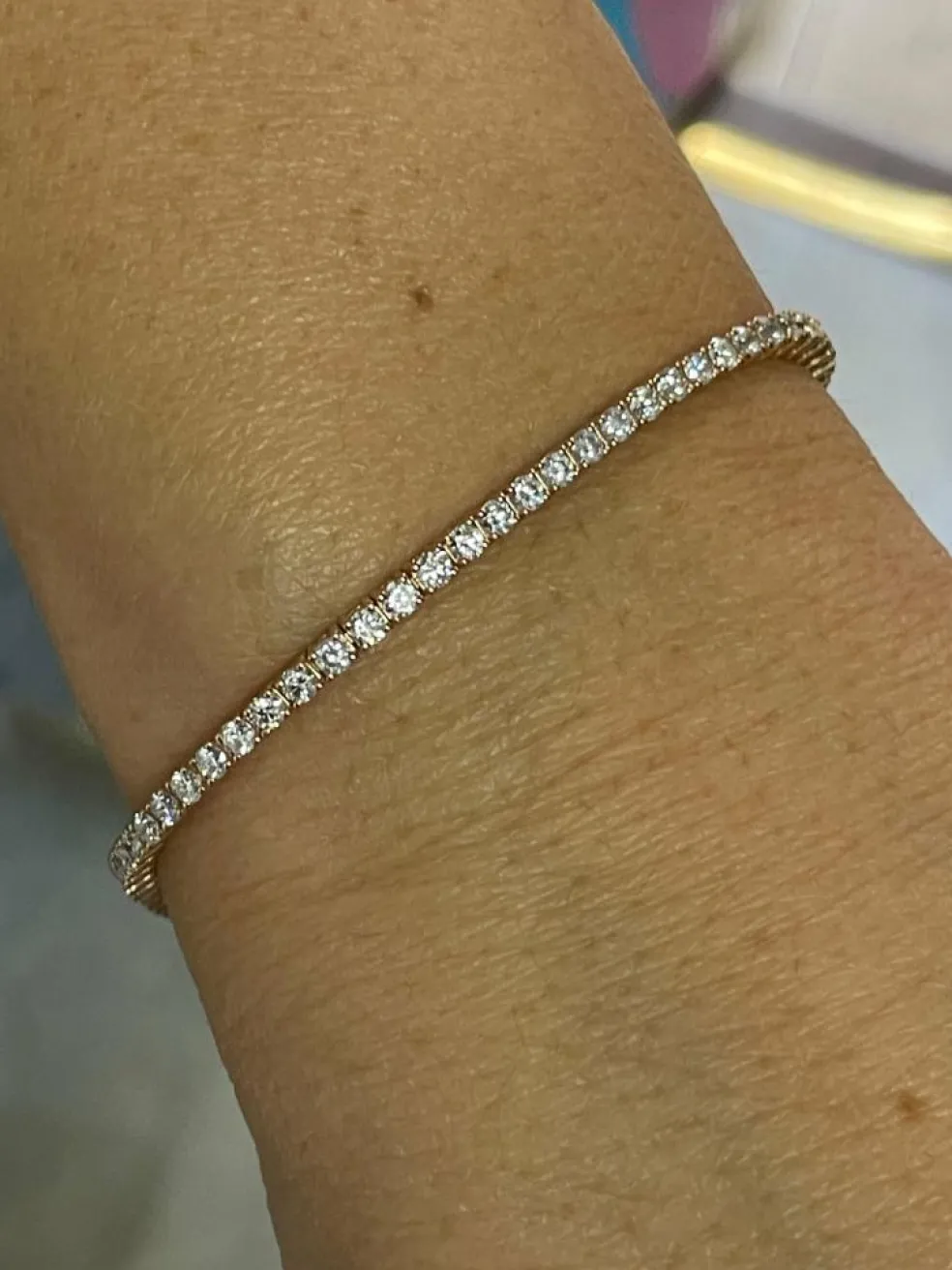 Bracelet tennis en Or rose & diamants