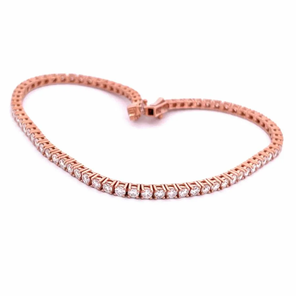 Bracelet tennis en Or rose & diamants