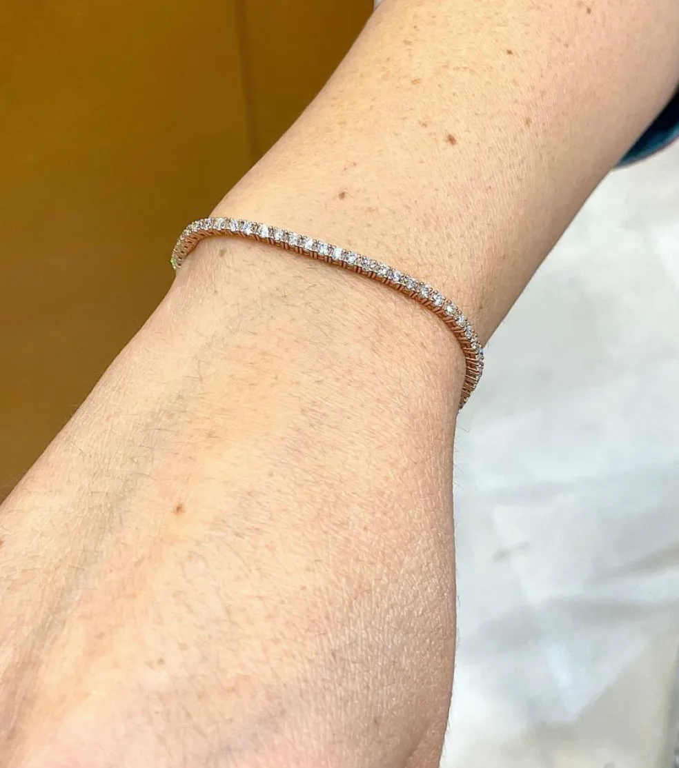 Bracelet tennis en Or rose & diamants