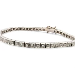 Bracelet tennis en platine avec diamants