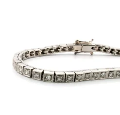 Bracelet tennis en platine avec diamants